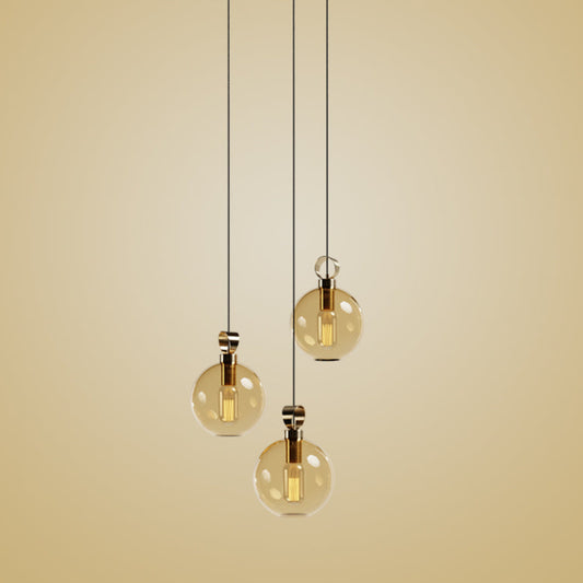 Globe Pirinç Detaylı Üçlü Set - Yuvarlak