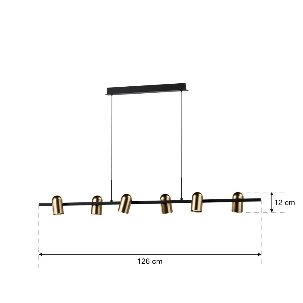 95 cm linear chandelier with spear