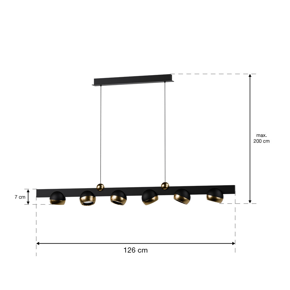 95 cm linear chandelier with spear