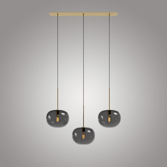 Küçük Kalıp Cam Sarkıt Üçlü - Bal