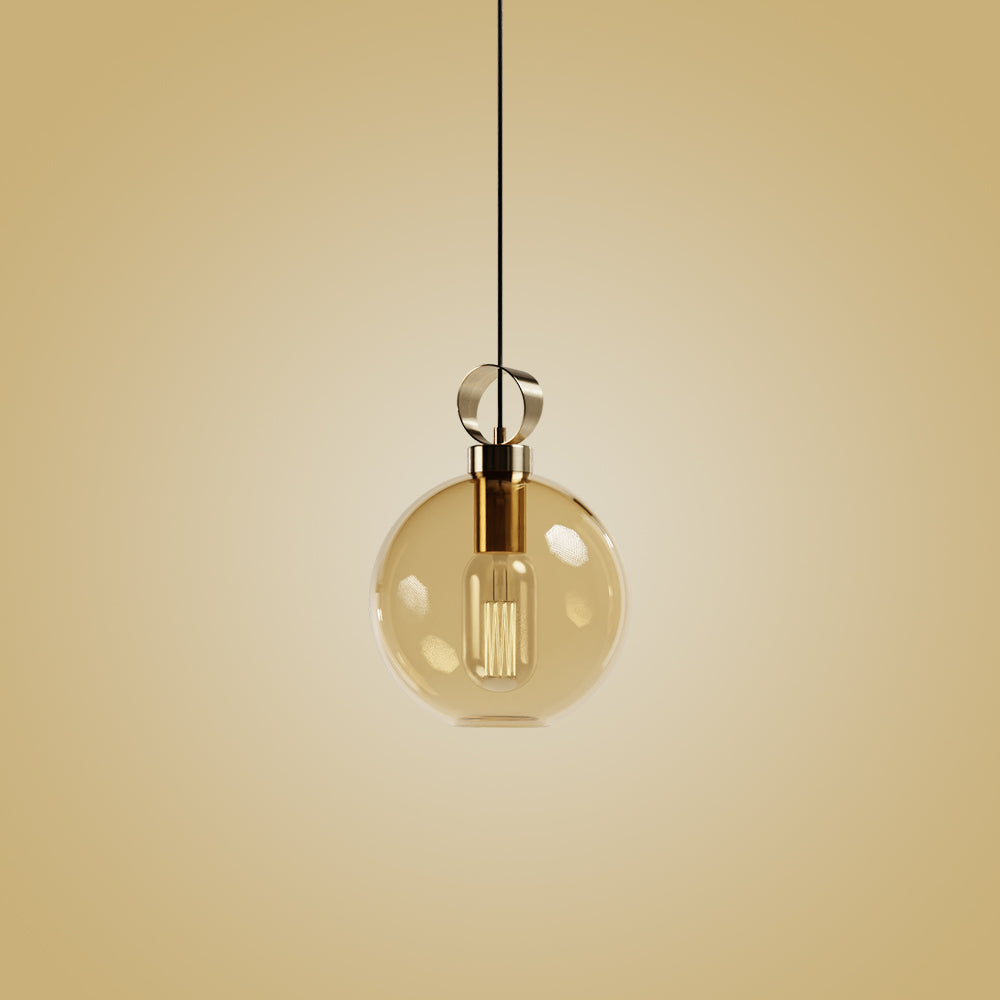 Globe pendant mat mat rice smoked - 25 cm