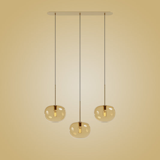 Küçük Kalıp Cam Sarkıt Üçlü - Füme