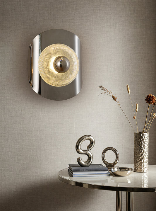 Delta Kıvrım Aplik Platin Siyah