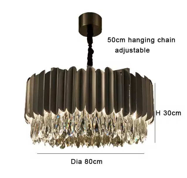 Mızraklı Platin Siyah Avize