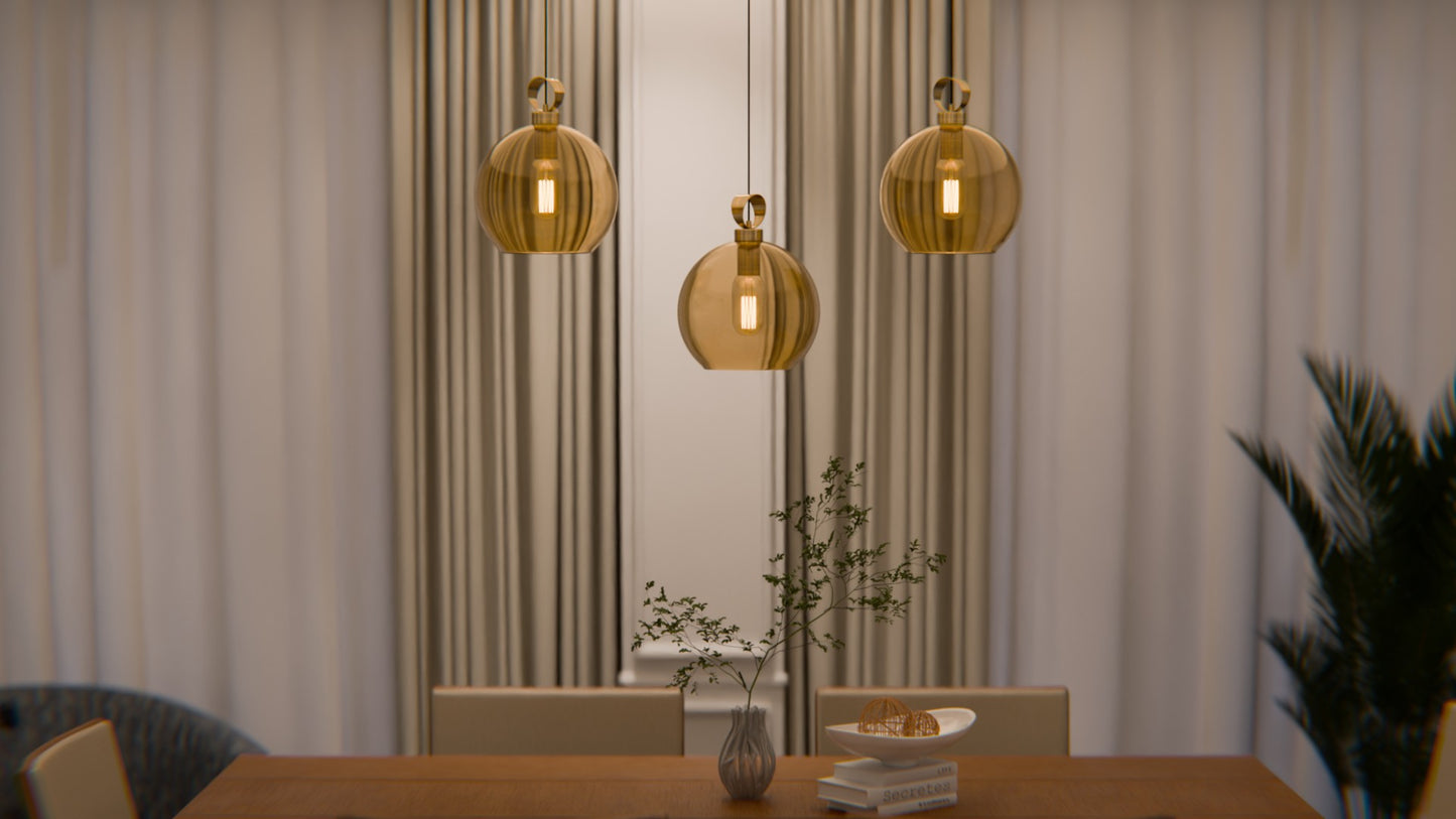 Globe Pirinç Detaylı Üçlü Set - Lineer