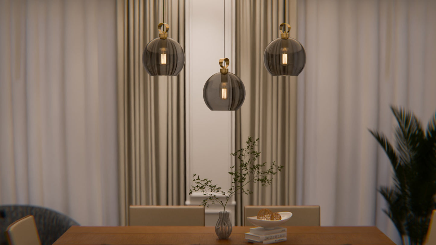 Globe Pirinç Detaylı Üçlü Set - Lineer