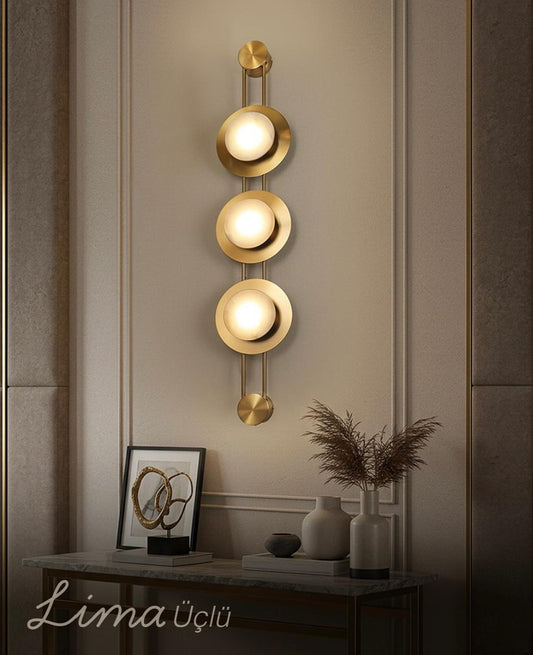 Lima Üçlü Mermer Aplik