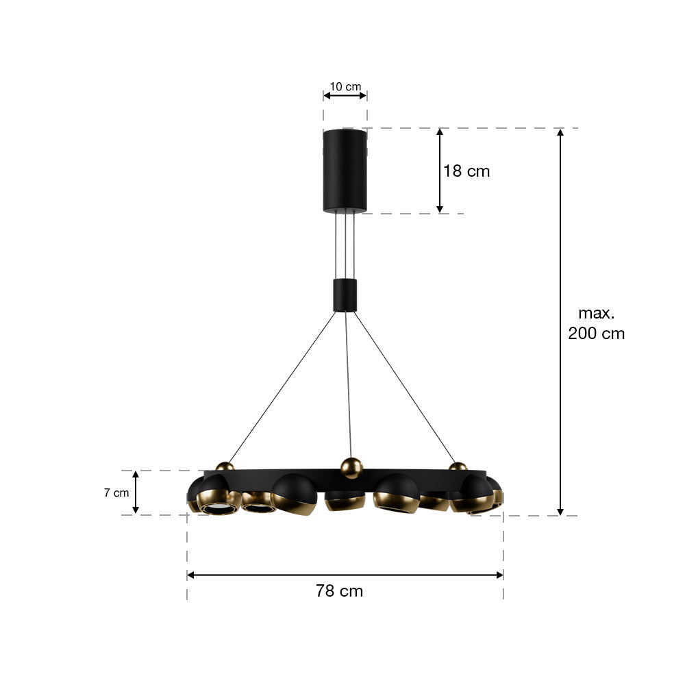 Rumeli Yuvarlak Spotlu Lineer Avize