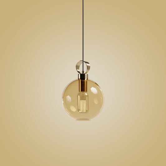 Globe pendant mat mat rice smoked - 25 cm