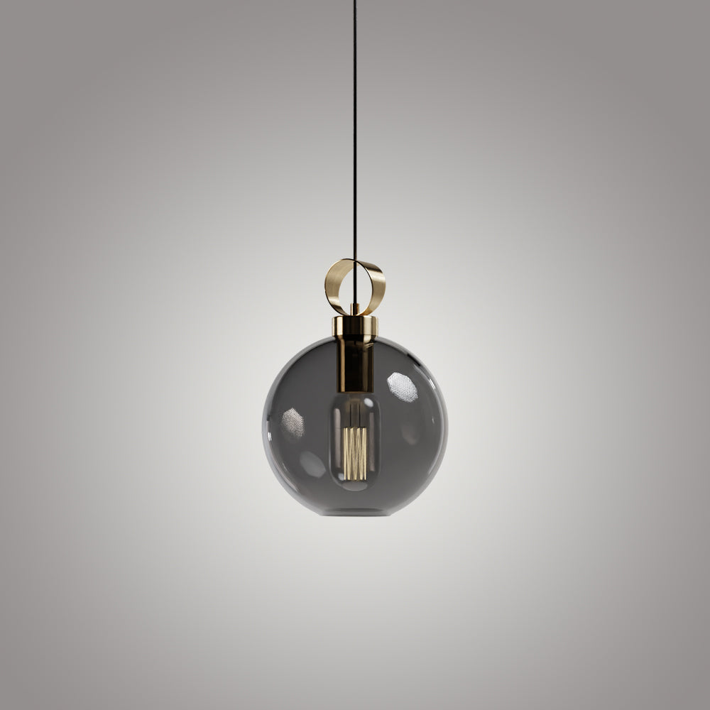 Globe pendant mat mat rice smoked - 25 cm