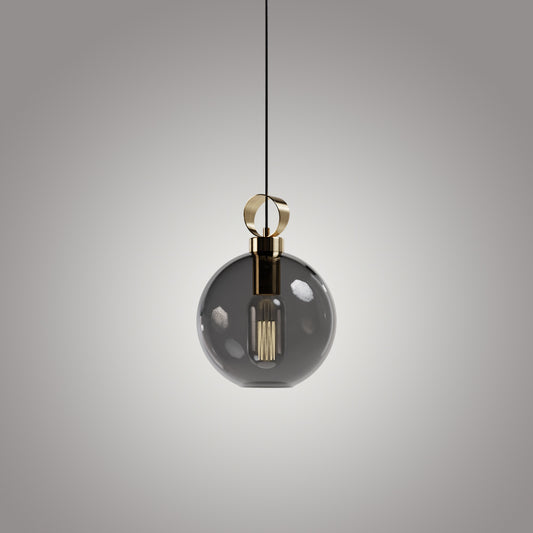 Globe pendant mat mat rice smoked - 25 cm