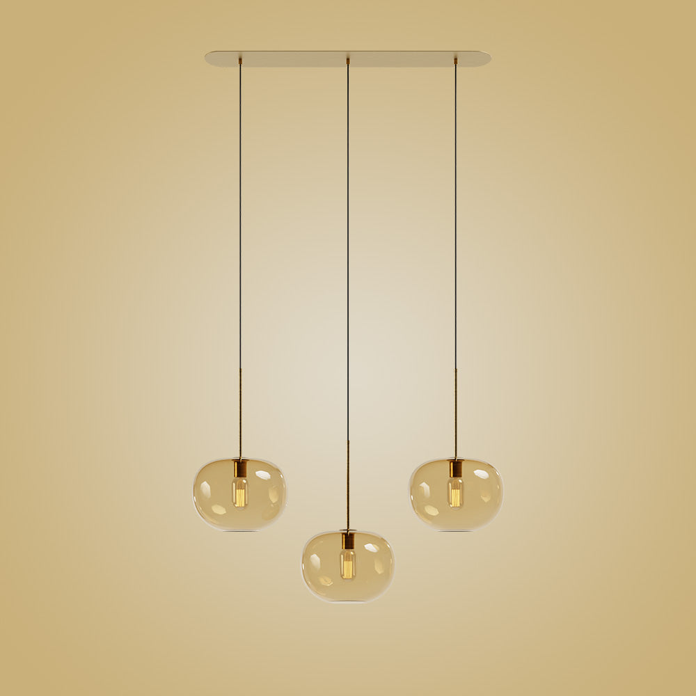 Küçük Kalıp Cam Sarkıt Üçlü - Bal