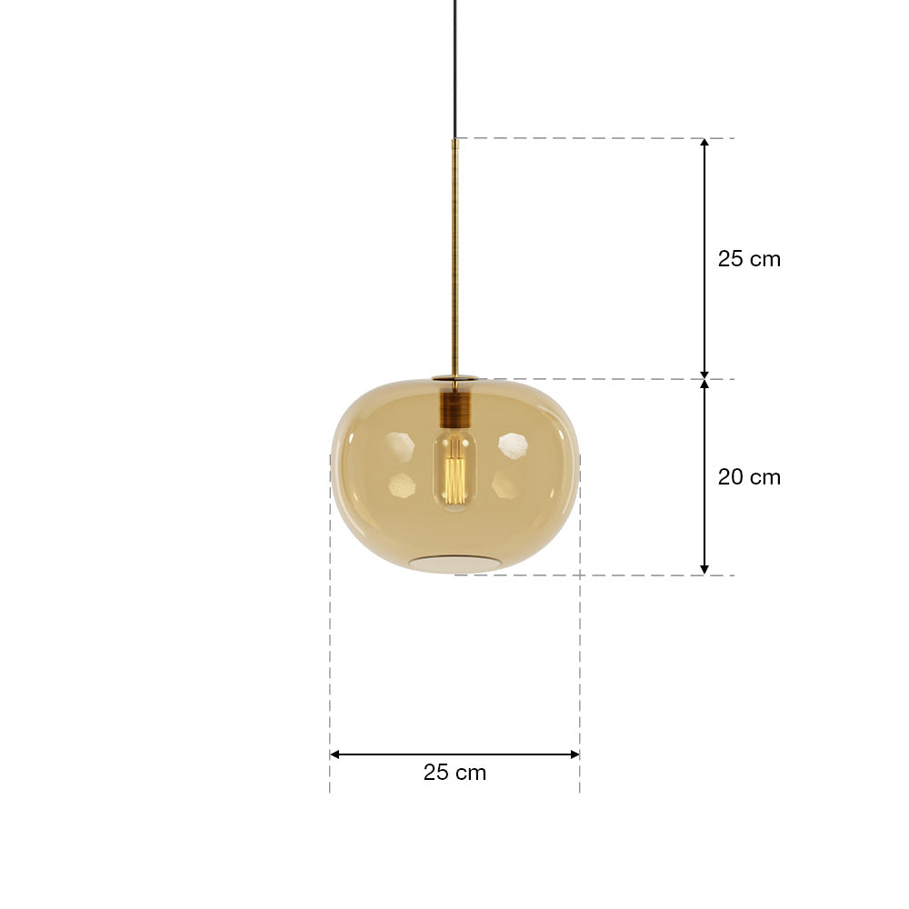 Küçük Kalıp Cam Sarkıt Üçlü - Bal