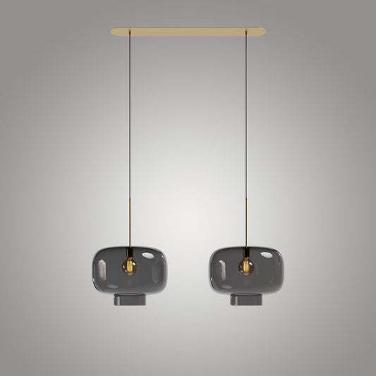 Büyük Kalıp Cam Sarkıt İkili - Füme