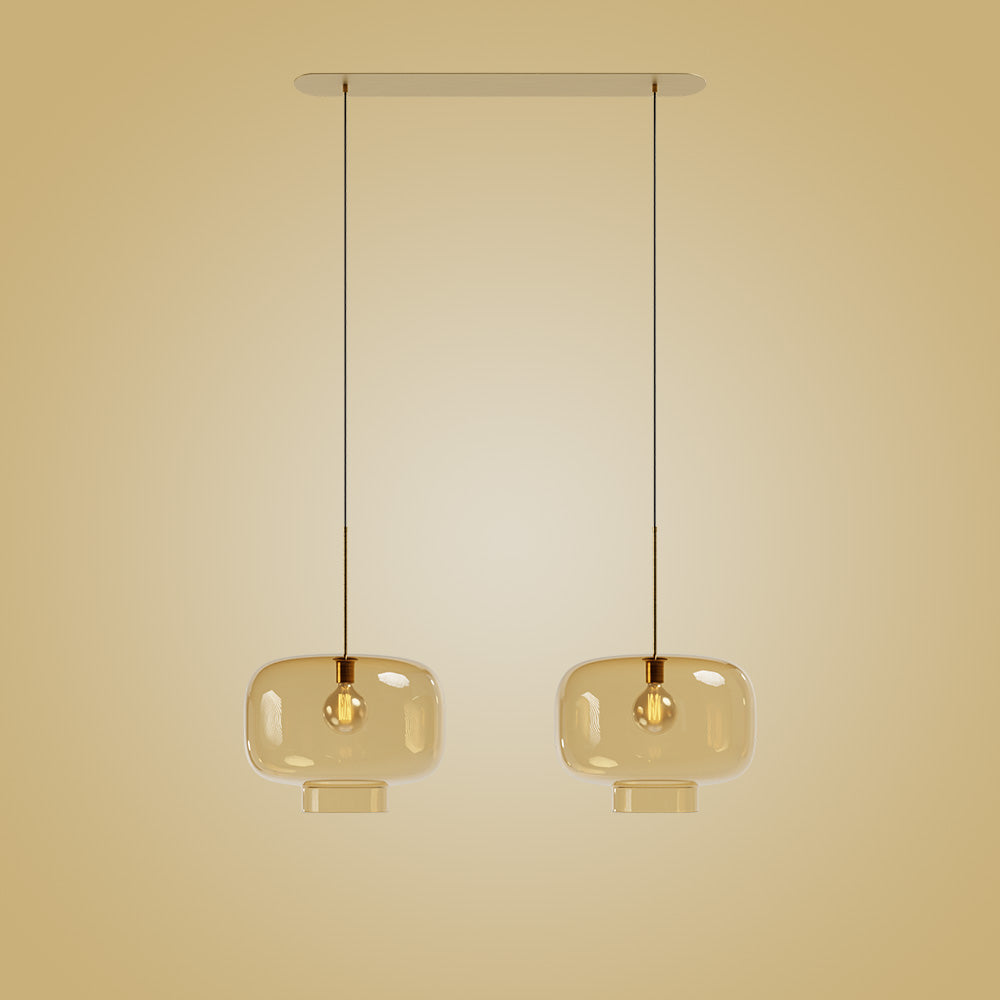 Büyük Kalıp Cam Sarkıt İkili - Bal