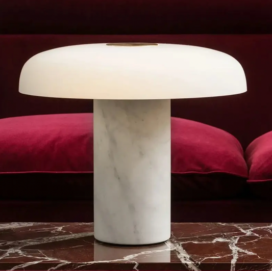 SKY Mermer Masa Lambası - Beyaz