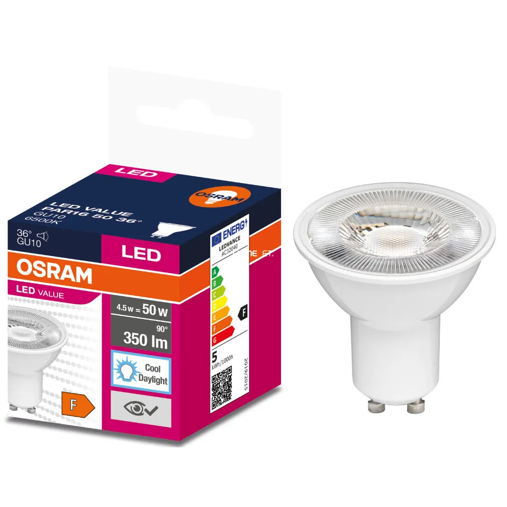 Osram Value Par16 36D 4.5 W 6500K GU10 LED Ampul - 10'lu Set