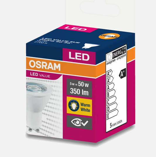 Osram Value Par16 36D 5W 2700K GU10 LED Ampul -10'lu Set